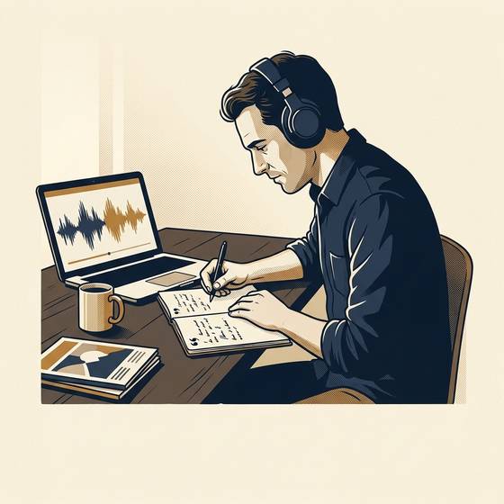 Ilustracja: prywatny analityk audio słucha podcastów dla Ciebie